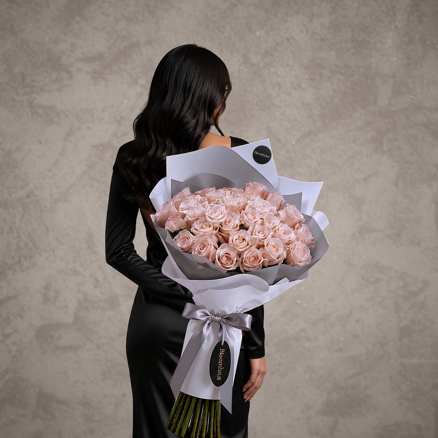 Long stem red rose bouquet from BLOOMHAUS MELBOURNE featuring vibrant, fragrant roses arranged beautifully in a bouquet.
