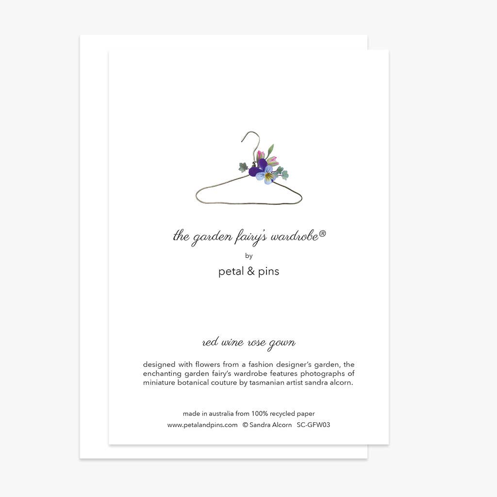 Red Wine Rose Gown – Floral Greeting Card
