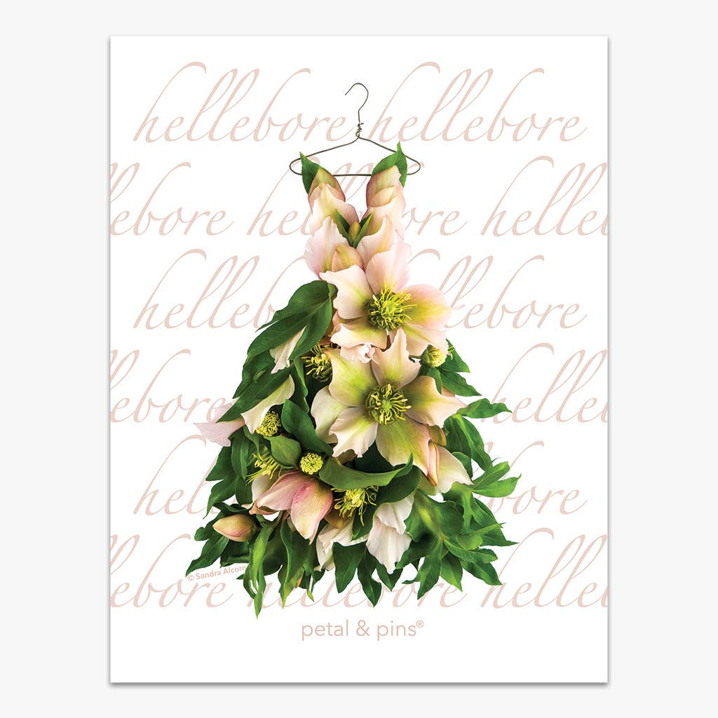 Linen Tea Towel - Romance Dress - Floral Design