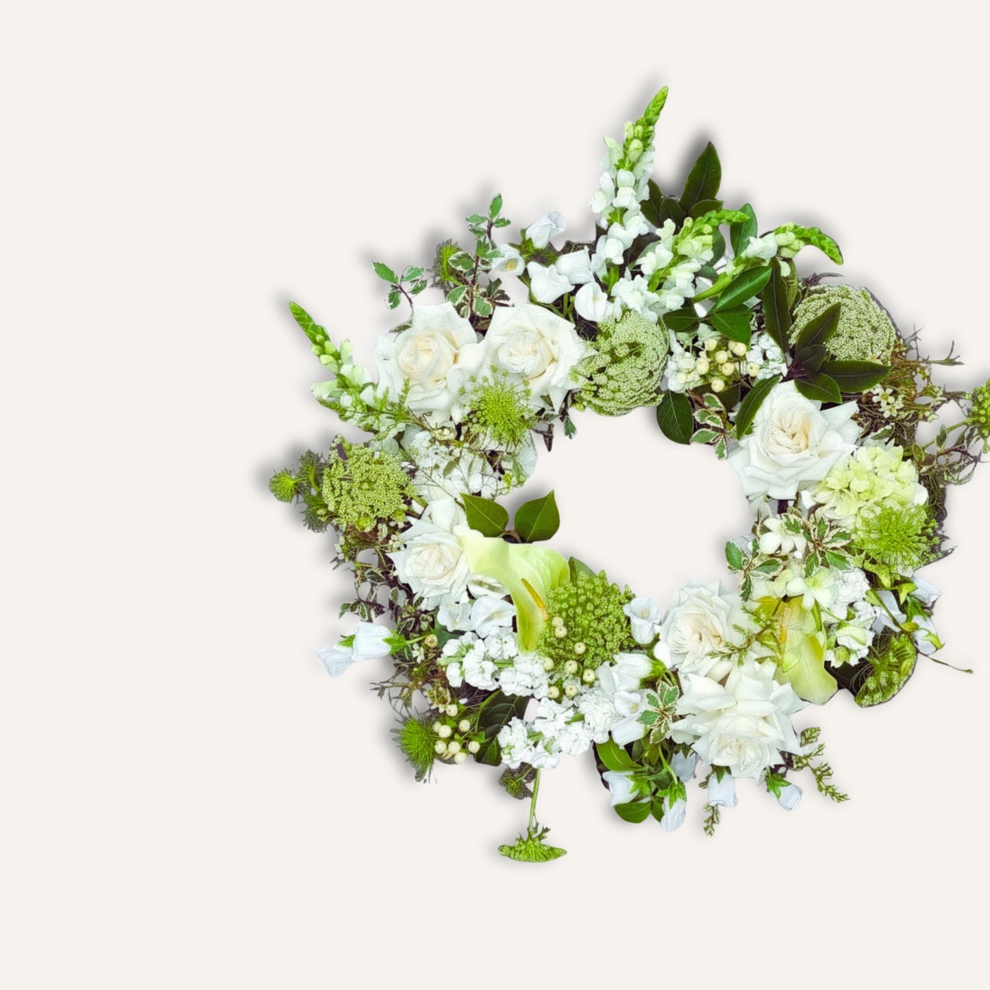 BLOOMHAUS MELBOURNE Flowers > funeral wreath Tranquility- White Funeral Sympathy Wreath