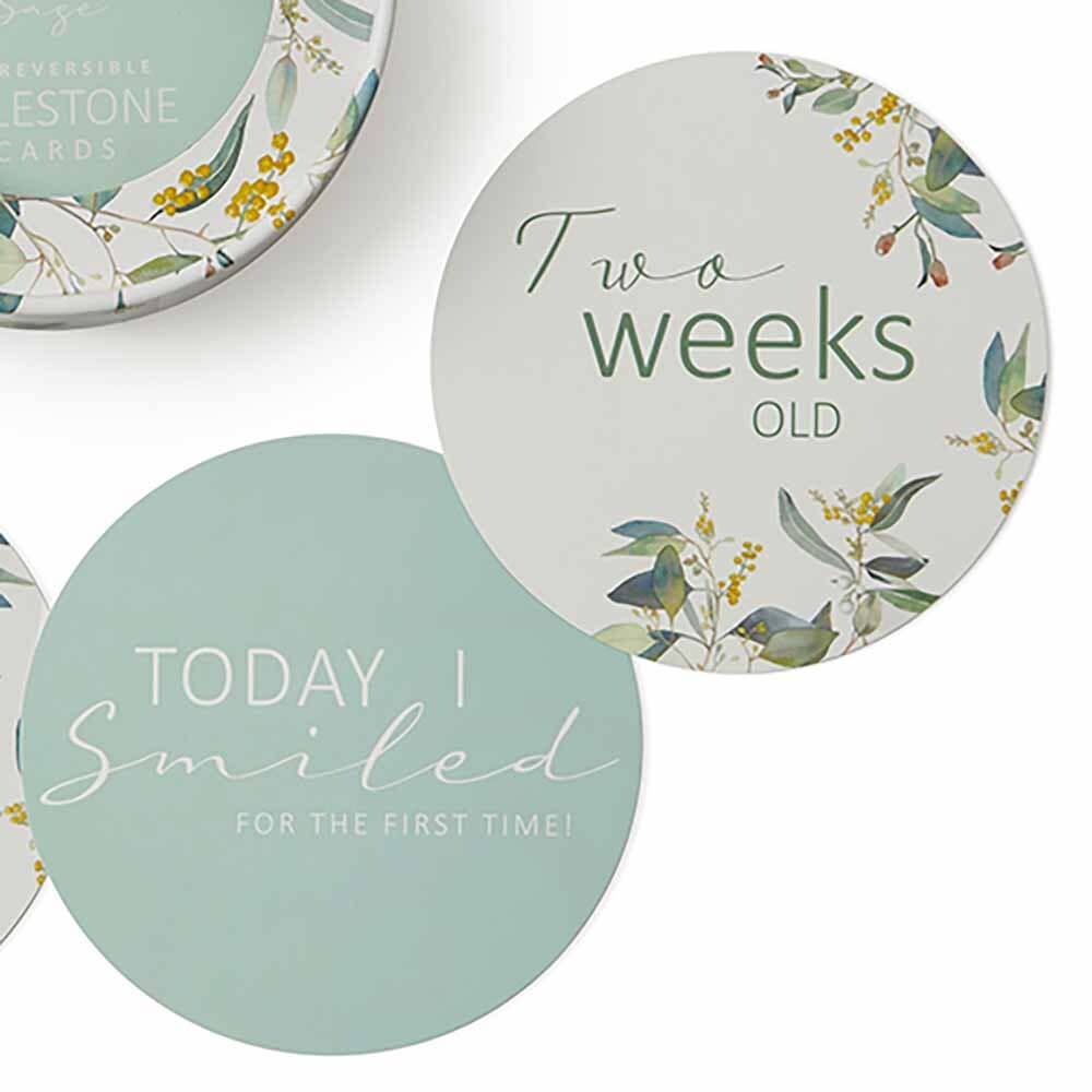 Snuggle Hunny Eucalypt & Sage Reversible Milestone Cards