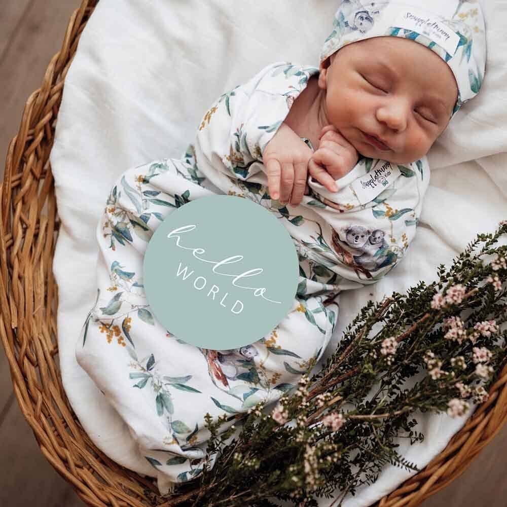Snuggle Hunny Eucalypt & Sage Reversible Milestone Cards