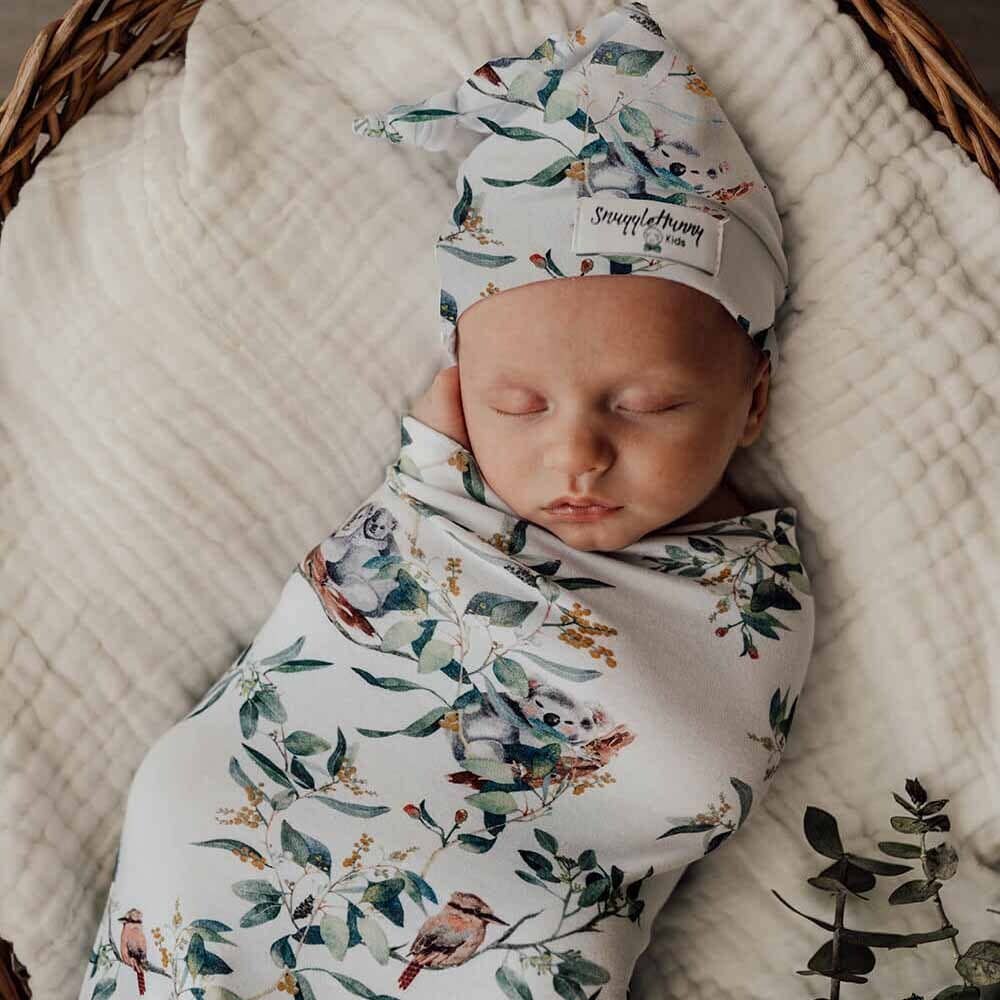 Snuggle Hunny Eucalypt Snuggle Swaddle & Beanie Set