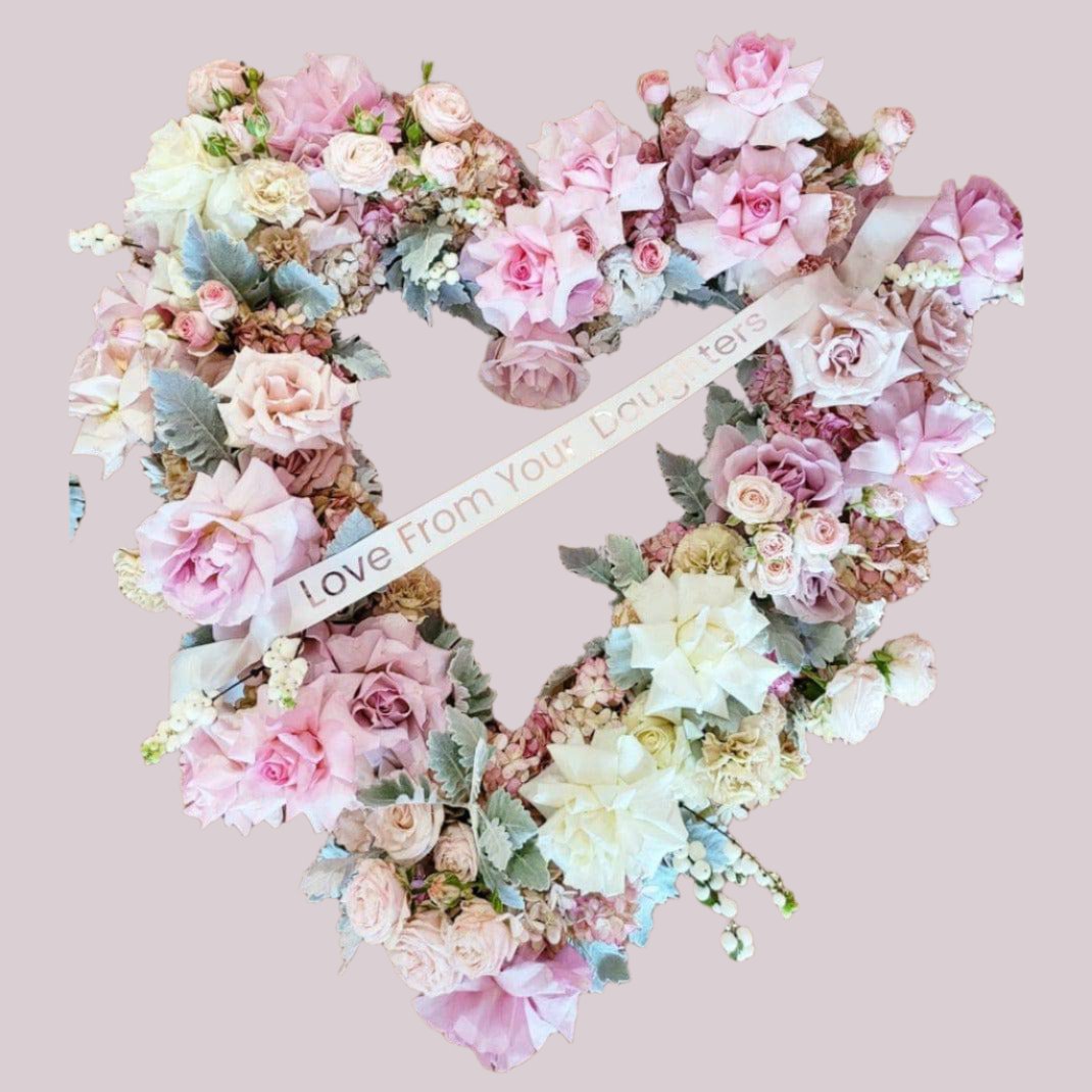BLOOMHAUS MELBOURNE Heartfelt - Heart Sympathy Wreath