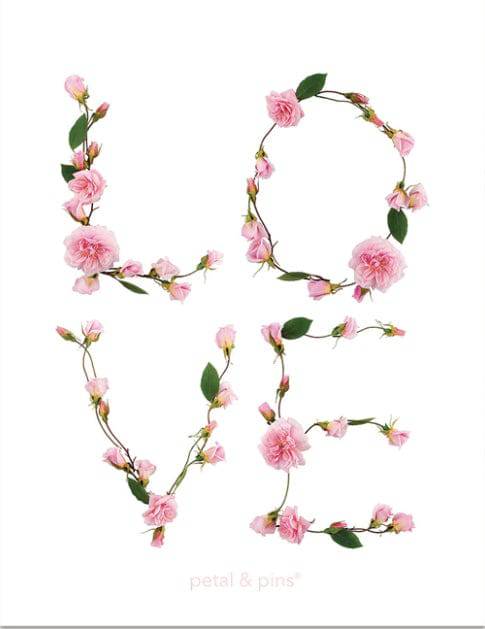 BLOOMHAUS MELBOURNE teatowel Love Letters Petal and Pins | Premium Linen Australian Made Tea towels and Matching Greeting Cards