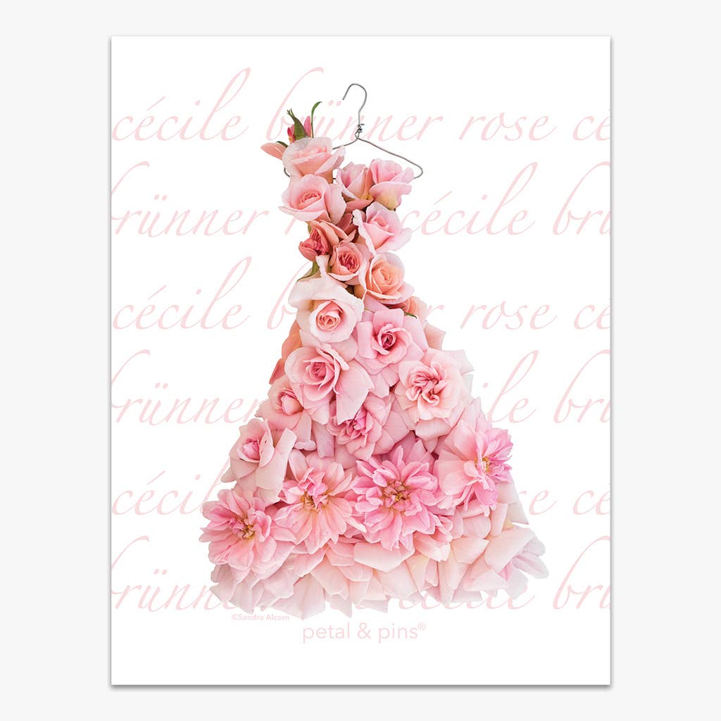 Linen Tea Towel - Cécile Brünner Rose Dress - Floral Design - BLOOMHAUS MELBOURNE