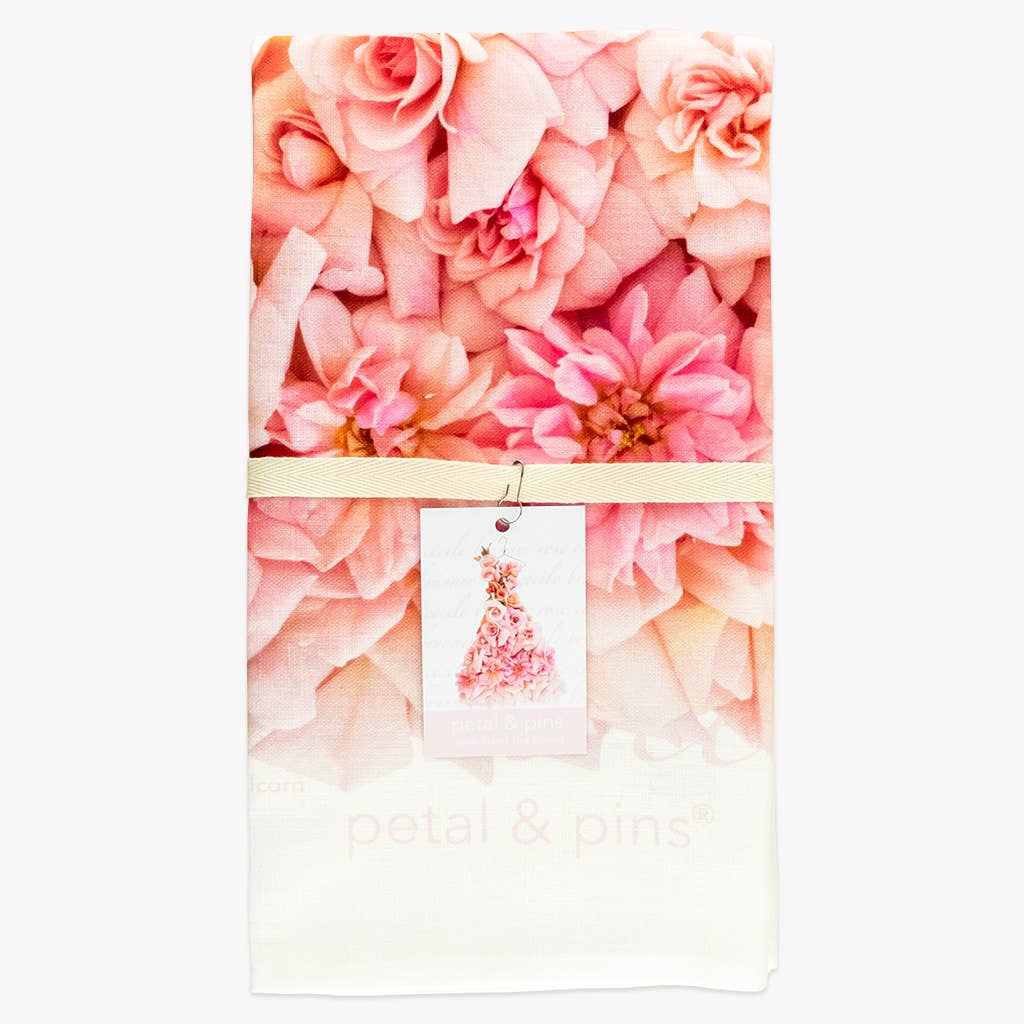 Linen Tea Towel - Cécile Brünner Rose Dress - Floral Design - BLOOMHAUS MELBOURNE