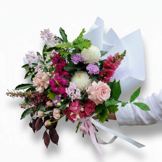 “colourful mixed flower arrangement bloomhaus same day delivery melbourne