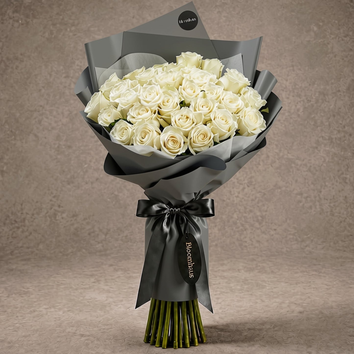 Long stem premium red rose bouquet from BLOOMHAUS MELBOURNE, featuring vibrant, fresh roses arranged beautifully.