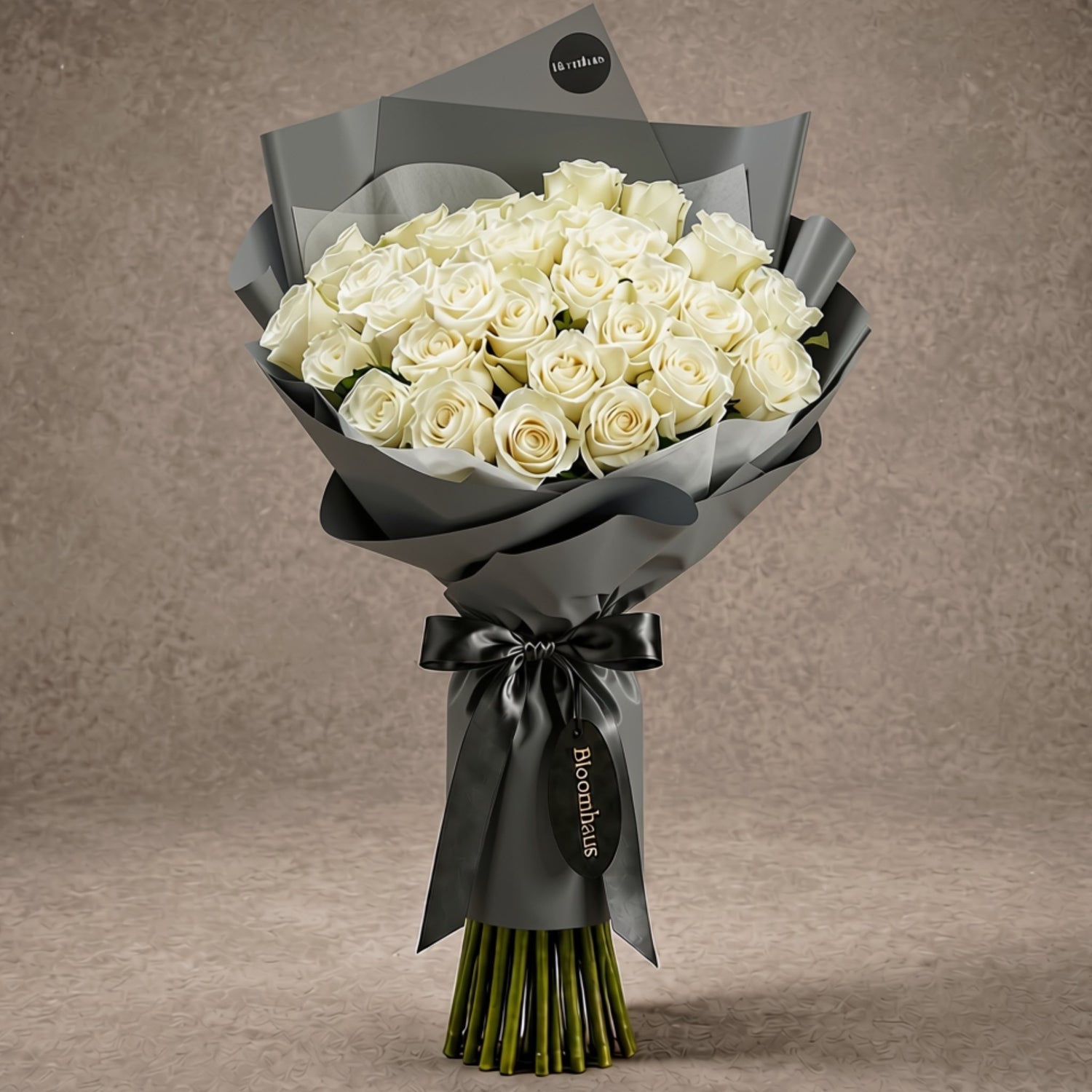 Long stem premium red rose bouquet from BLOOMHAUS MELBOURNE, featuring vibrant, fresh roses arranged beautifully.