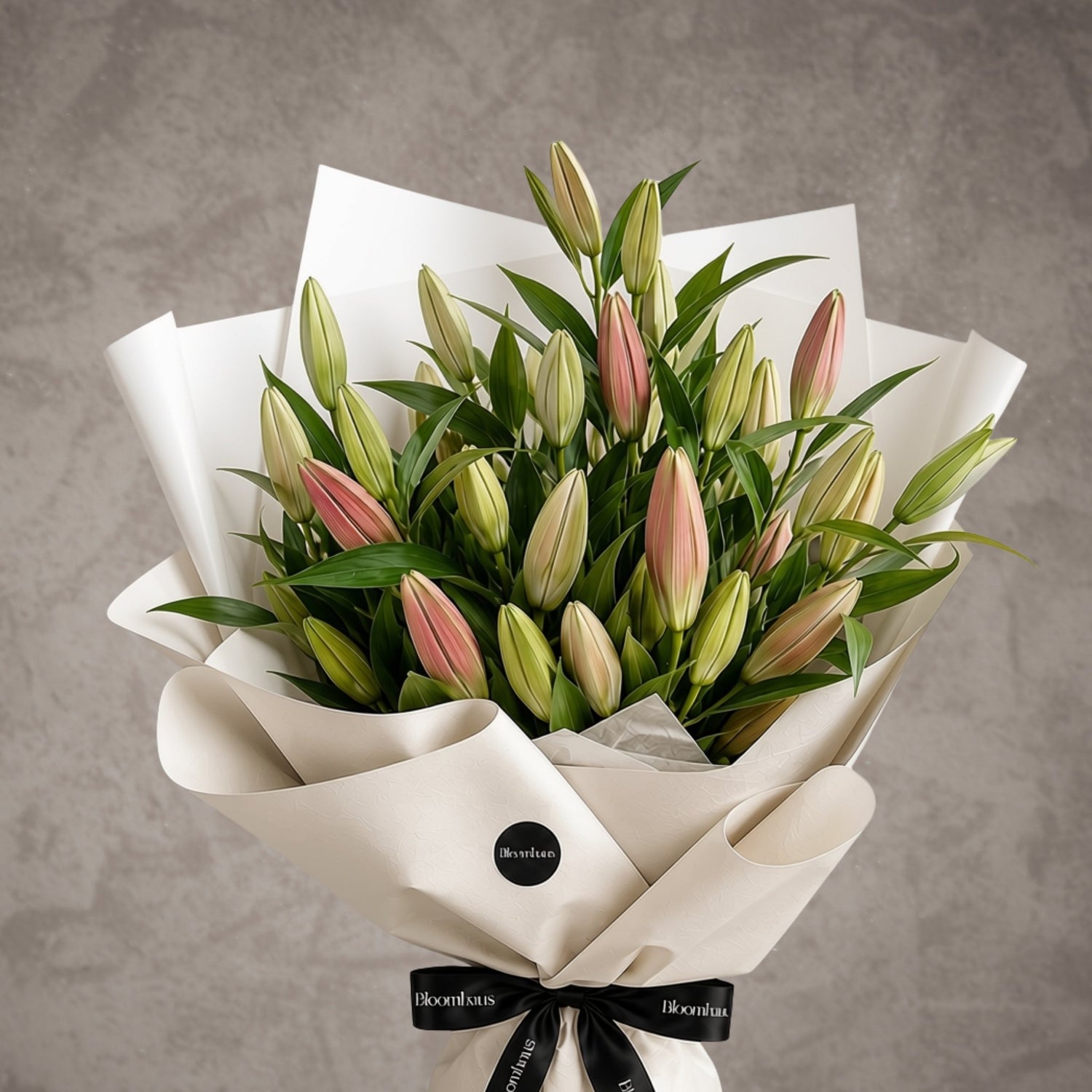 Bouquet of vibrant Oriental lilies in bloom, arranged in a lush floral display by BLOOMHAUS MELBOURNE