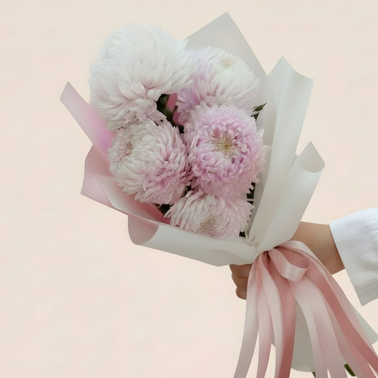 Pink disbuds pink background Bloomhaus Melbourne flower delivery