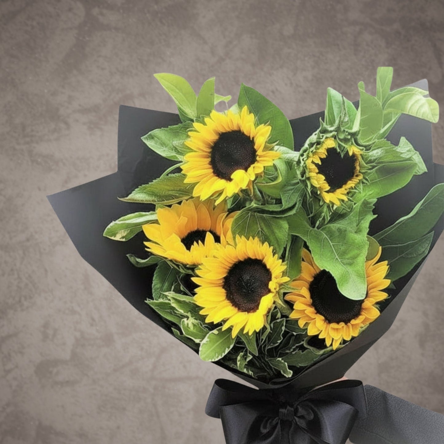 Bright yellow sunflower bouquet arranged by Bloomhaus Melbourne, showcasing vibrant sunflowers in full bloom.