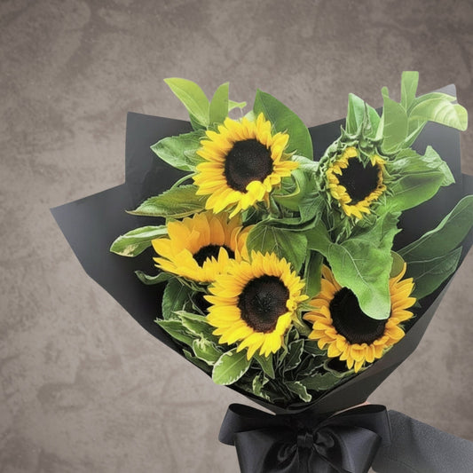 Bright yellow sunflower bouquet arranged by Bloomhaus Melbourne, showcasing vibrant sunflowers in full bloom.