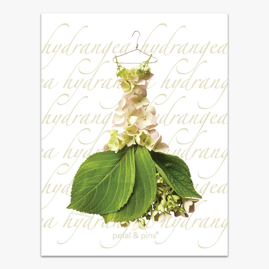 Linen Tea Towel - Cream Hydrangea Gown - Floral Design - BLOOMHAUS MELBOURNE