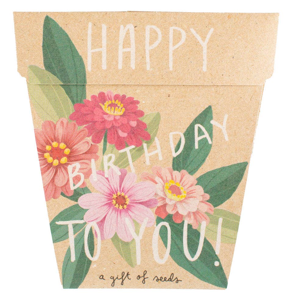 Happy Birthday Zinnia Gift of Seeds (Australia Only) - BLOOMHAUS MELBOURNE