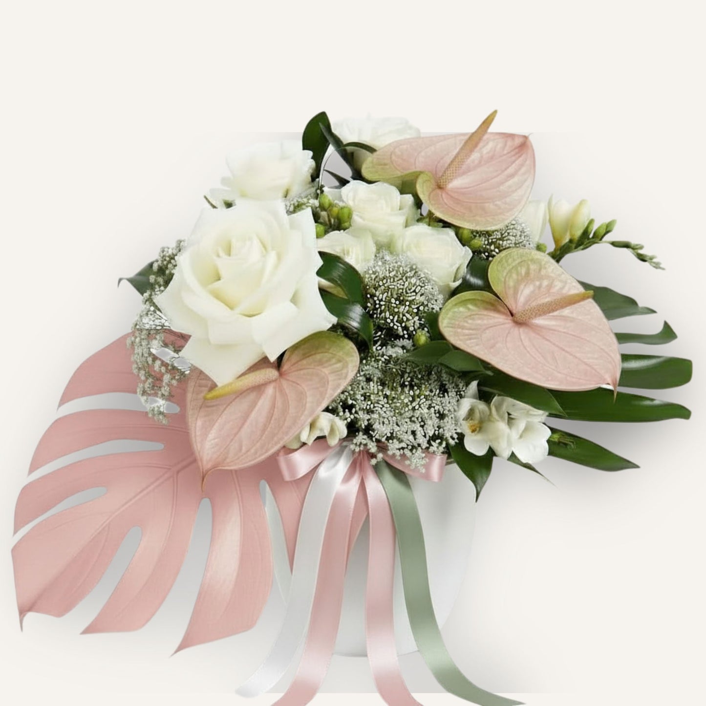 BLOOMHAUS MELBOURNE Flower arrangement Flamingo - Rose & Anthurium Pot Arrangement