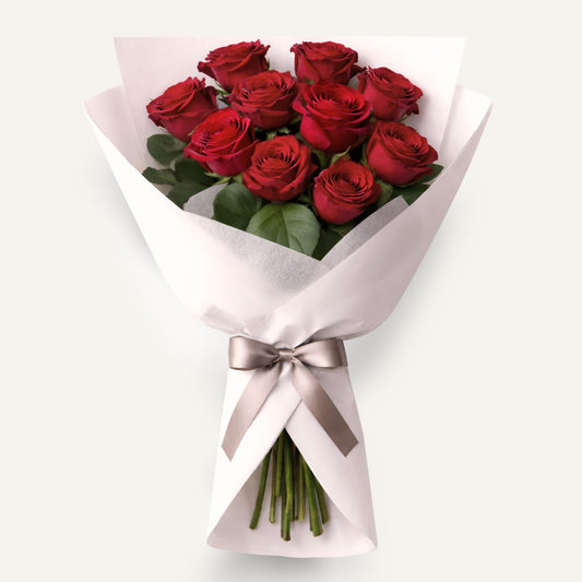 Red rose bouquet flower arrangement by BLOOMHAUS MELBOURNE featuring vibrant roses for a classic floral display.