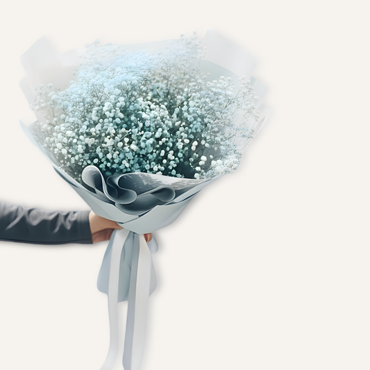 Bouquet of Baby's Breath flowers with glitter accents, featuring delicate white blooms in a floral arrangement by BLOOMHAUS MELBOURNE.
