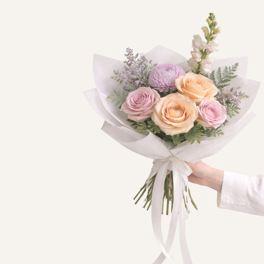 BLOOMHAUS MELBOURNE Flowers > reflexed roses Pastel Pop Bouquet | Fresh Pastel Roses & Seasonal Blooms