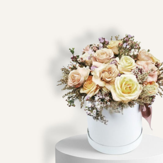 BLOOMHAUS MELBOURNE Personalised hatbox flowers Precious  - Pretty Pastel Hatbox Arrangement