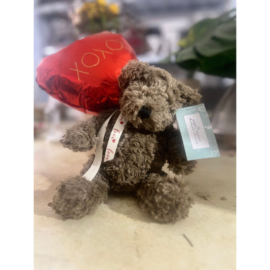 NANA HUCHY SOFT TOYS Valentine's Day Gift Box – "Freddy the Teddy" Bundle softest Teddy with heart balloon