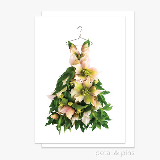 petal & pins Romance Dress – Floral Greeting Card