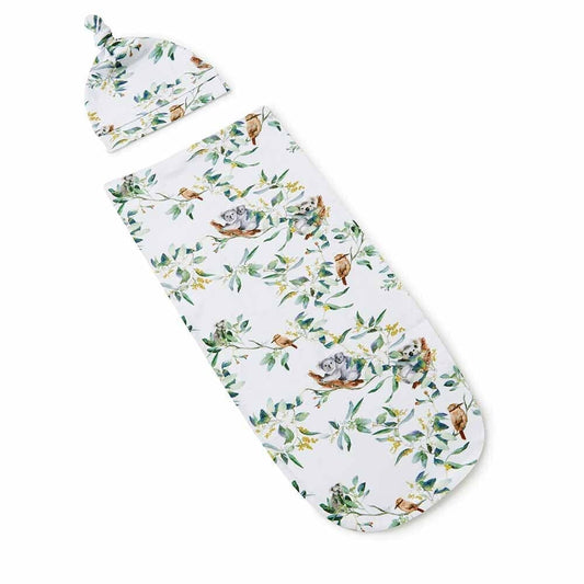 Snuggle Hunny Eucalypt Snuggle Swaddle & Beanie Set