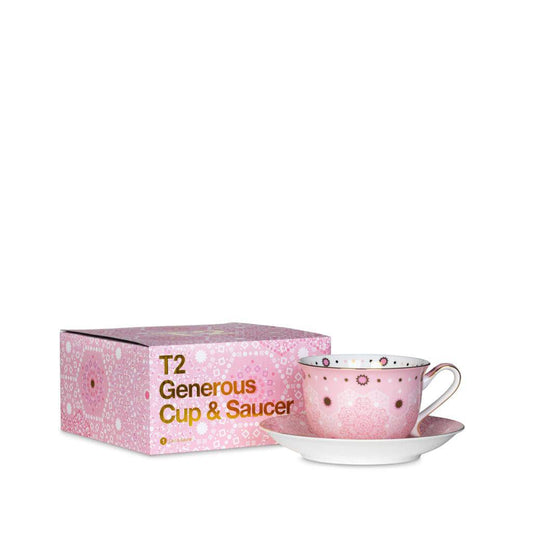 T2 gift T2 Boxed Moroccan Tealeidoscope Generous Cup And Saucer - Pink