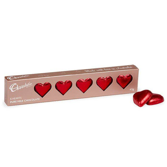 BLOOMHAUS MELBOURNE 45g Solid Milk Chocolate Hearts - Red
