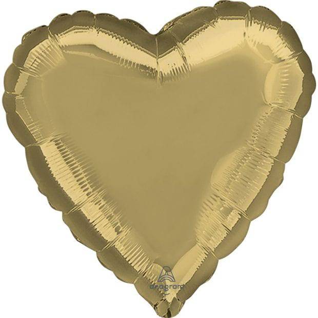 BLOOMHAUS MELBOURNE Gold Heart helium Balloons 45cm