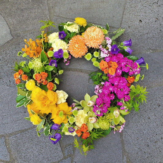 BLOOMHAUS MELBOURNE Rainbow Bridge - Sympathy Wreath