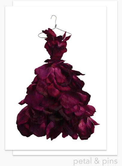 BLOOMHAUS MELBOURNE Red Wine Rose Dress Greeting cards - Petals and Pins Designer Cards