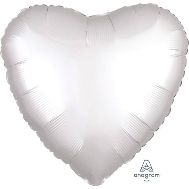BLOOMHAUS MELBOURNE White Heart helium Balloons 45cm