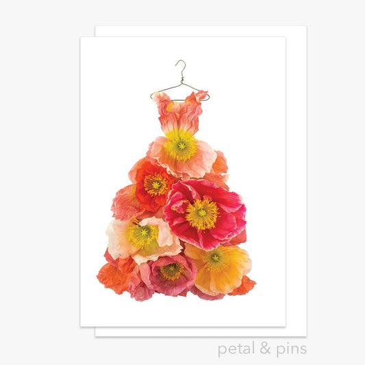 petal & pins greeting card Poppy Dress – Floral Greeting Card