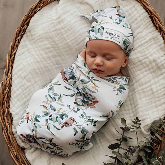 Snuggle Hunny Eucalypt Snuggle Swaddle & Beanie Set