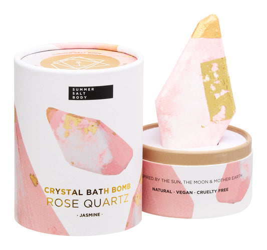 Summer Salt Body gift Crystal Bath Bomb - Rose Quartz - Jasmine