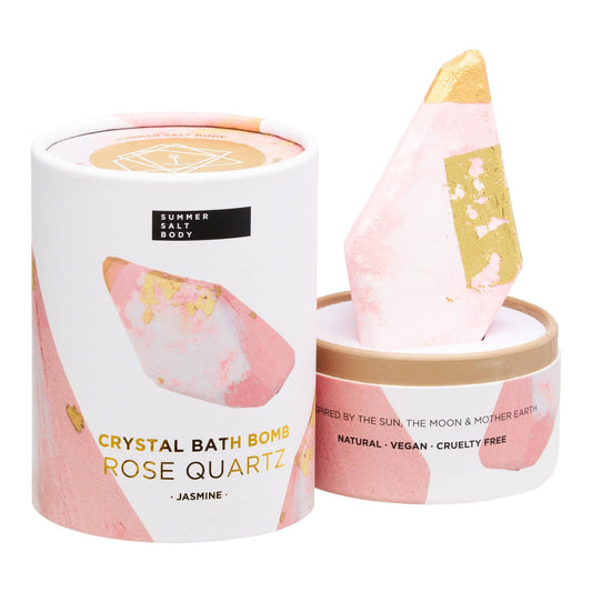 Summer Salt Body gift Crystal Bath Bomb - Rose Quartz - Jasmine